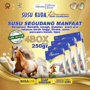 Purehorse Susu Kuda Asli Sumbawa Paket 4 Box Kemasan 250gram