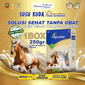 Purehorse Susu Kuda Rendah Gula 1 Box Kemasan 250gr